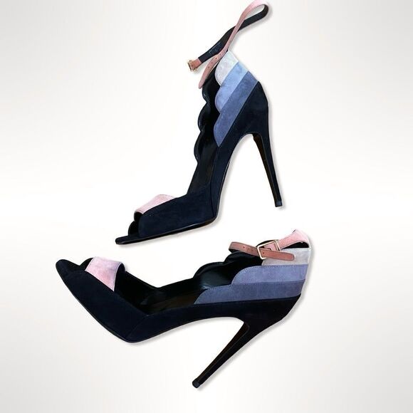 Pierre Hardy Sz 8.5 Roxy Art Deco Suede Stiletto High Heels Shoes NWOB 38.5 - Picture 4 of 10